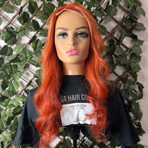 Lace front hair topper - glueless wig - burnt orange hair - ginger hair - lace topper - human hair extension - hair loss help - medical hair