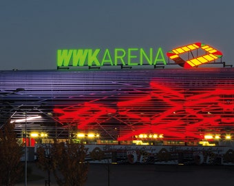 Stadionposter Augsburg außen – 85 x 34,7 cm – 120 x 50 cm – 240 x 100 cm – Panorama