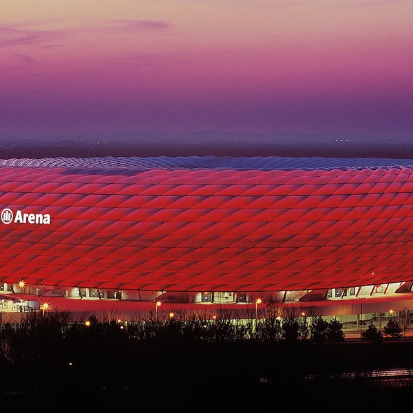 Poster München Stadion ROT – 85 x 34,7 cm – 120 x 50 cm – 240 x 100 cm – Panorama