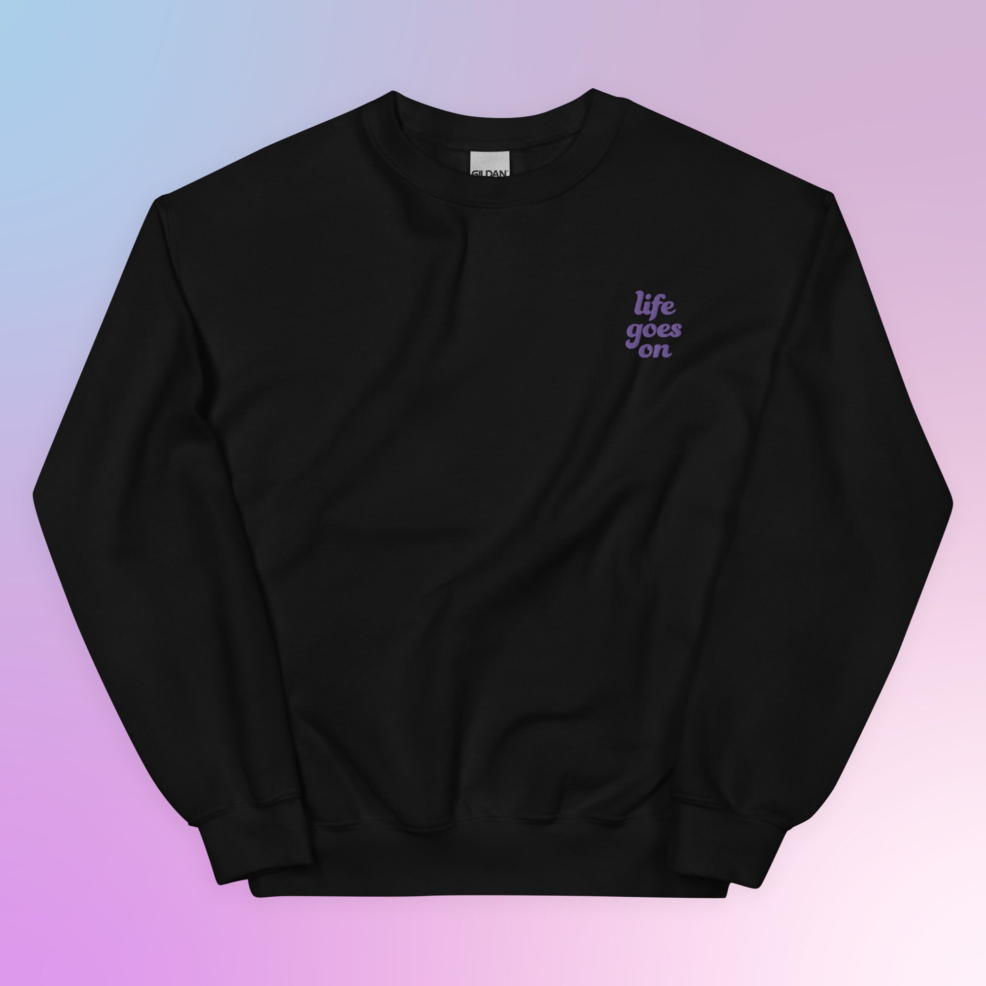 BTS Inspired Life Goes on Embroidery Sweatshirt Life Goes on Sweatshirt BTS Gifts BTS Merch Kpop Sweatshirt Etsy
