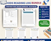 Reading Tracker Printable for Kids | Kids Reading Log Bundle | 100 Books Challenge Chart | Homeschool Reading Tracker PDF