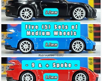 5 Sets: Medium 9 Spoke Resin Wheels for 1/64 Diecast