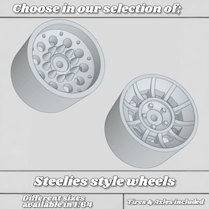 1/64 Steelies 3D Resin Wheels for Hot Wheels / Matchbox Diecast