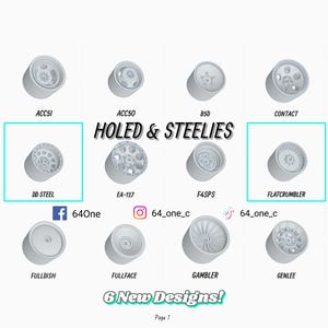 1/64 Steelies 3D Resin Wheels for Hot Wheels / Matchbox Diecast