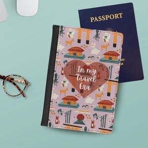Passport Cover, Travel Holder Case, Japanese Kanji Organizer, Wanderlust Gift, Vacation Accessory