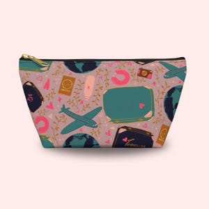Pochette inspirée du voyage : trousse à cosmétiques en polyester, organiseur de voyage