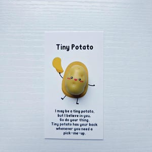 Tiny Potatoe , Positive Energy Potatoe charm, pocket hug, thinking of you, hug token, gift for friends, positive vibes, lucky charm