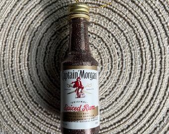 Mini Captain Morgan Spiced Rum Liquor Shot Bottle Ornament