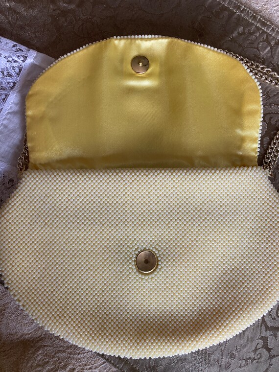 Vintage Pale Yellow Beaded Evening Bag (Golco) - image 3