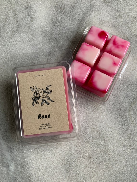 Rose Wax Melt Clamshell Hand Poured Soy Wax 