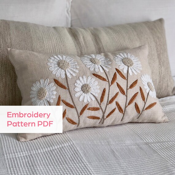 Embroidery Pattern for Lumbar Pillow Cover 16x26 12x20 Etsy