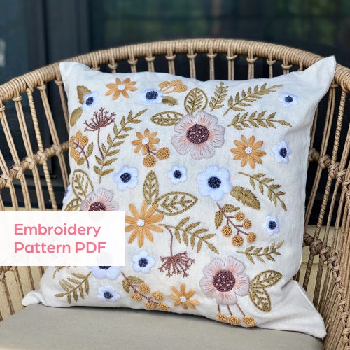 Embroidery Pattern for Pillow Cover 24x24 22x22 20x20 Etsy