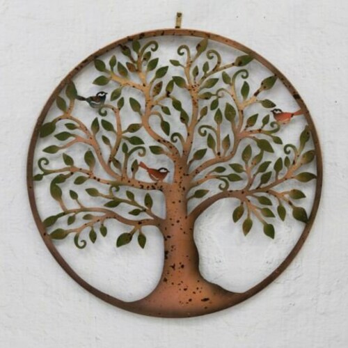Rustic Tree of Life Metal Round Wall Art Garden Sculpture Etsy