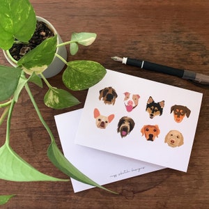 Dog heads greeting card - individual