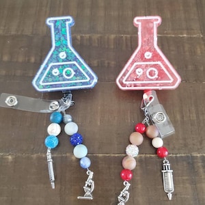 Lab beaker badge reel