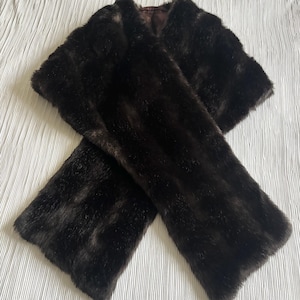 Kunstpelz Schal Shrug, 65” Preloved Chestnut Braun, 40er, 50er, 60er Jahre Hollywood Glamour Stola Shrug, Winter Hochzeit, Anlass, one Size, VGC