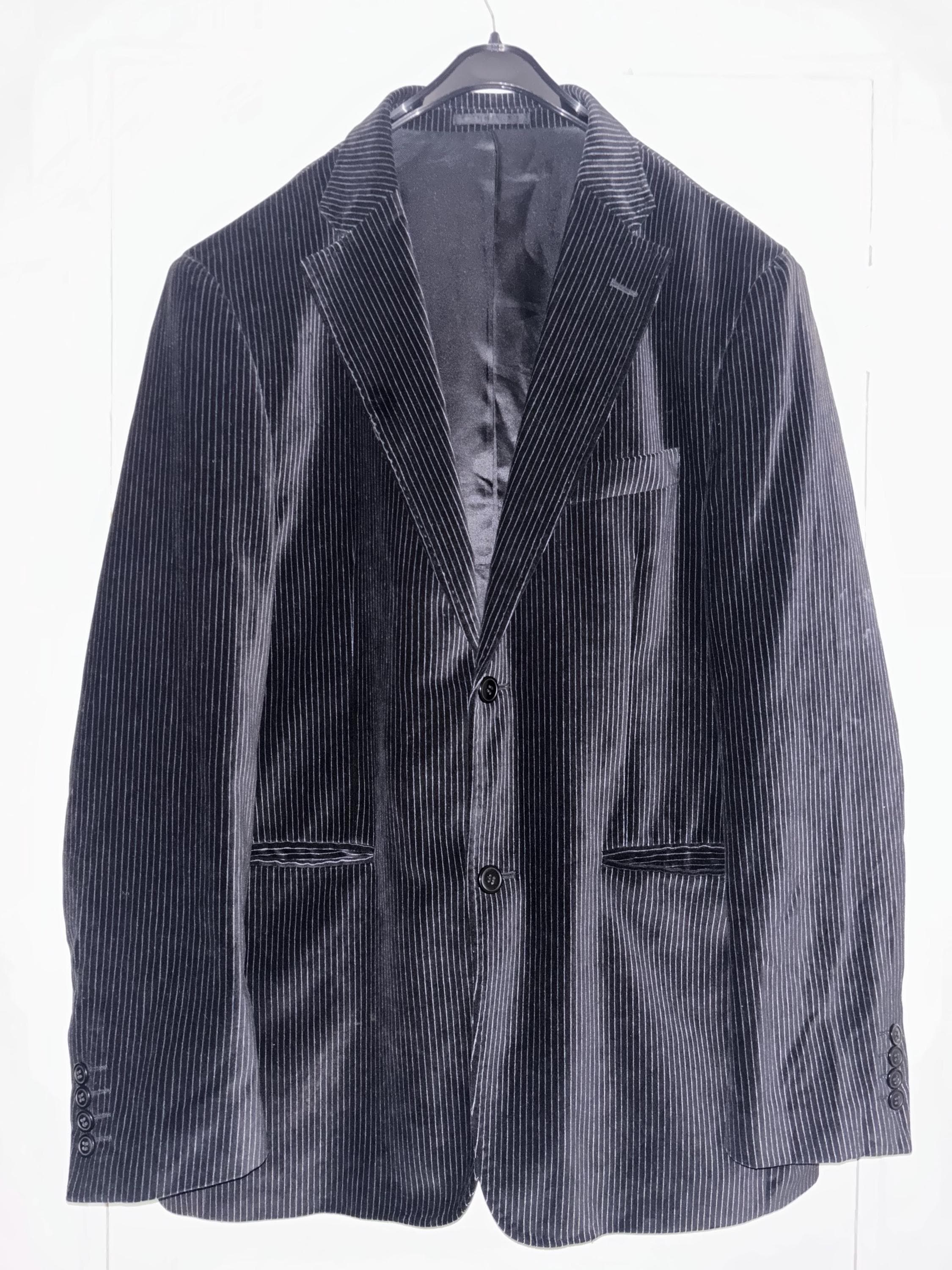 Blazer Rayé Bleu Foncé Pierre Cardin Pour Garçon - Taille M, Classique à Deux Boutons