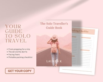 First Solo Trip Guide for Women | Solo Female Travel Ebook PDF Planner Safety Tips