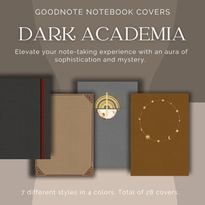 Dark Academia Notebook Covers for GoodNotes or Notability