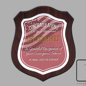 Firefighter Retirement Plaque, Firefighter Award, Custom Fireman Gift, Firefighter Retirement Gift, Personalized Firefighter Plaque