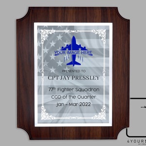 Air Force Plaque, Military Award, Air Force Gift, Custom Plaque, Military plaque, USAF Recognition Award, Air Force Gift, Custom Army Plaque