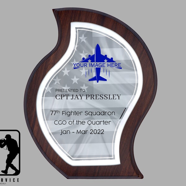 Customizable Air Force Plaque, Air Force Recognition Plaque, Quarterly Award, Air Force Gift, Custom Plaque, Gift For Veteran, Airman Gift