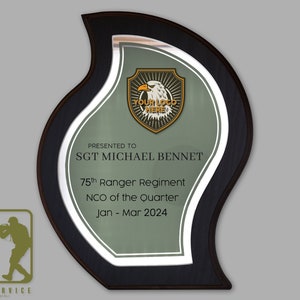 Customizable Army Plaque, Custom Army Recognition Plaque, Quarterly Award, Army Gift, Custom Plaque, Gift For Veteran, Army Retirement Gift