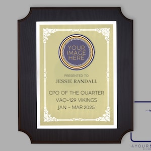 U.S. Navy Plaque, Quarterly Award, US Navy Gift, Custom Plaque, Navy Desk Gift, Recognition Award, Military Gift, Custom Retirement Plaque
