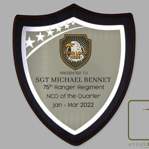 Custom Army Plaque, US Army Award, Military Recognition, Quarterly Award, Army Gift, Custom Plaque, Gift For Veteran, Army Recognition Award
