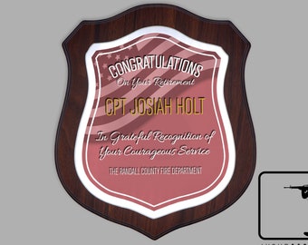 Placa de jubilación de bomberos, Premio de bombero, Regalo de bombero personalizado, Regalo de jubilación de bomberos, Placa de bombero personalizada