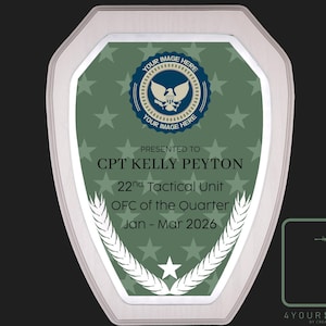 Custom Plaque, Armed Forces, First Responder Award, Recognition Plaque, Retirement Gift, Officer, Navy, Army, Coast Guard, Marine, Air Force