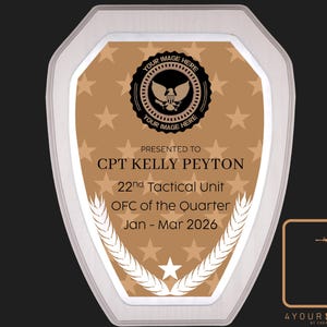Custom Plaque, Armed Forces, First Responder Award, Recognition Plaque, Retirement Gift, Officer, Navy, Army, Coast Guard, Marine, Air Force