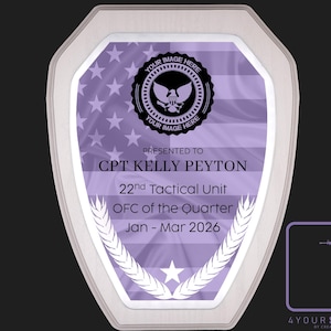 Custom Plaque, Armed Forces, First Responder Award, Recognition Plaque, Retirement Gift, Officer, Navy, Army, Coast Guard, Marine, Air Force