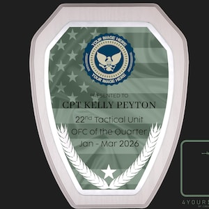 Custom Plaque, Armed Forces, First Responder Award, Recognition Plaque, Retirement Gift, Officer, Navy, Army, Coast Guard, Marine, Air Force