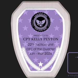 Custom Plaque, Armed Forces, First Responder Award, Recognition Plaque, Retirement Gift, Officer, Navy, Army, Coast Guard, Marine, Air Force