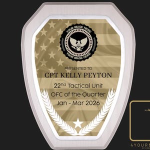 Custom Plaque, Armed Forces, First Responder Award, Recognition Plaque, Retirement Gift, Officer, Navy, Army, Coast Guard, Marine, Air Force