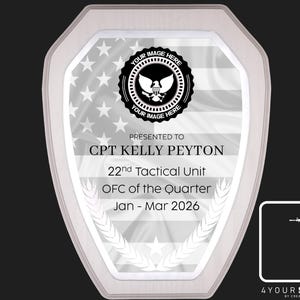 Custom Plaque, Armed Forces Award, First Responder Recognition Plaque, Retirement, Military Award, Quarterly Award, Administrative Award