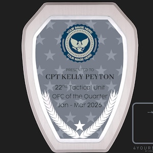 Custom Plaque, Armed Forces, First Responder Award, Recognition Plaque, Retirement Gift, Officer, Navy, Army, Coast Guard, Marine, Air Force