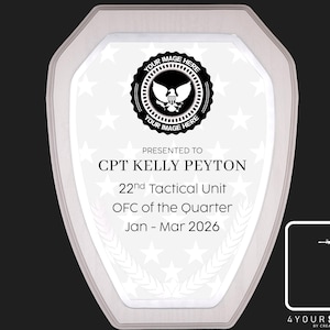 Custom Plaque, Armed Forces, First Responder Award, Recognition Plaque, Retirement Gift, Officer, Navy, Army, Coast Guard, Marine, Air Force