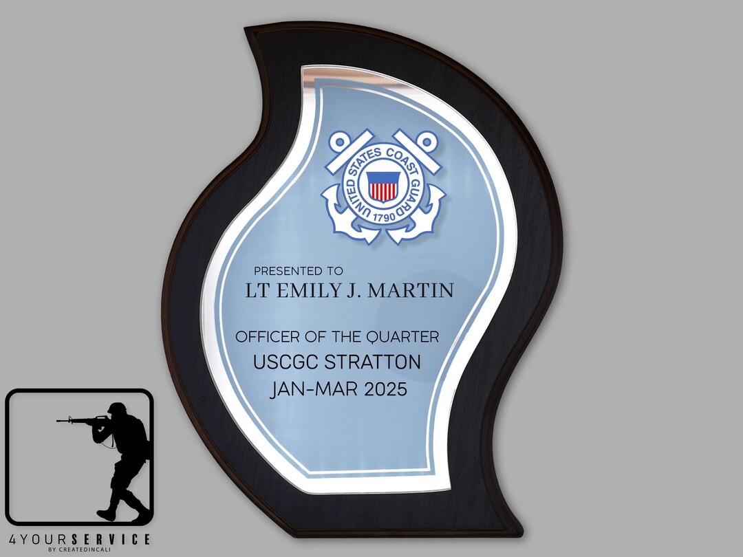 Customizable Coast Guard Plaque Coast Guard Recognition Etsy