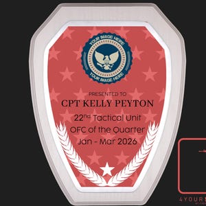 Custom Plaque, Armed Forces, First Responder Award, Recognition Plaque, Retirement Gift, Officer, Navy, Army, Coast Guard, Marine, Air Force