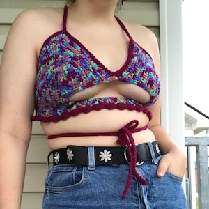 Crochet Gemstones Peek-A-Boob Top