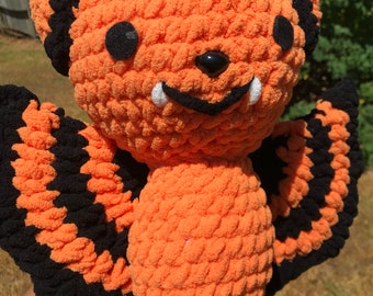 GIANT Crochet Pumpkin Bat