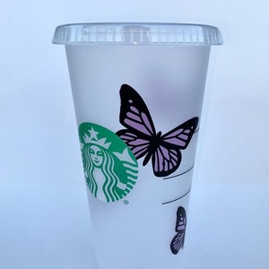 24oz Butterfly Cup, Reusable Cold Coffee Cup, Personalize Color