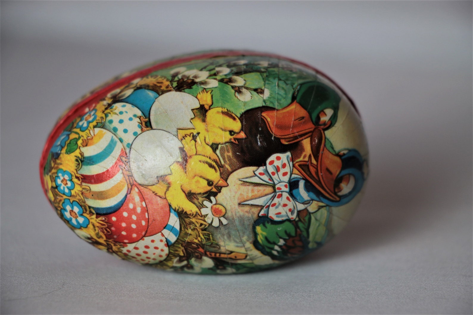 Vintage Paper Mache Easter Egg Candy Container. Made In Western Germany