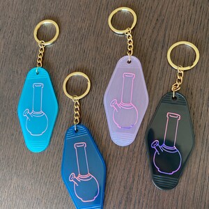 Holographic stoner motel keychain