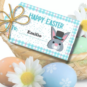 Personalized Easter Tags; Fillable & Downloadable PDF; Easter Basket Tags; Easter Favor Tags