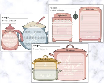 Printable Recipe Cards Vintage Recipe Card Template Cottagecore Kitchen ...
