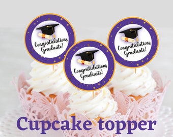 graduation cupcake toppers printable etsy