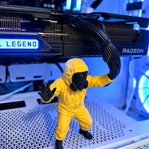 Backrooms Hazmat Figure | PC Case Decor | Gamer Setup Figure | Liminal Space Decor | Horror Gaming Gift